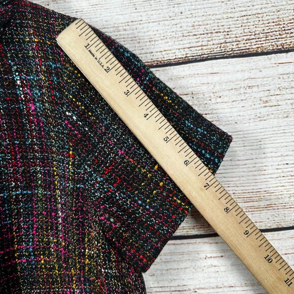 Tuckernuck Cameron Tweed Dress Womens XXS Multicolor Pearl Trim Short Sleeve NWT - Picture 10 of 12
